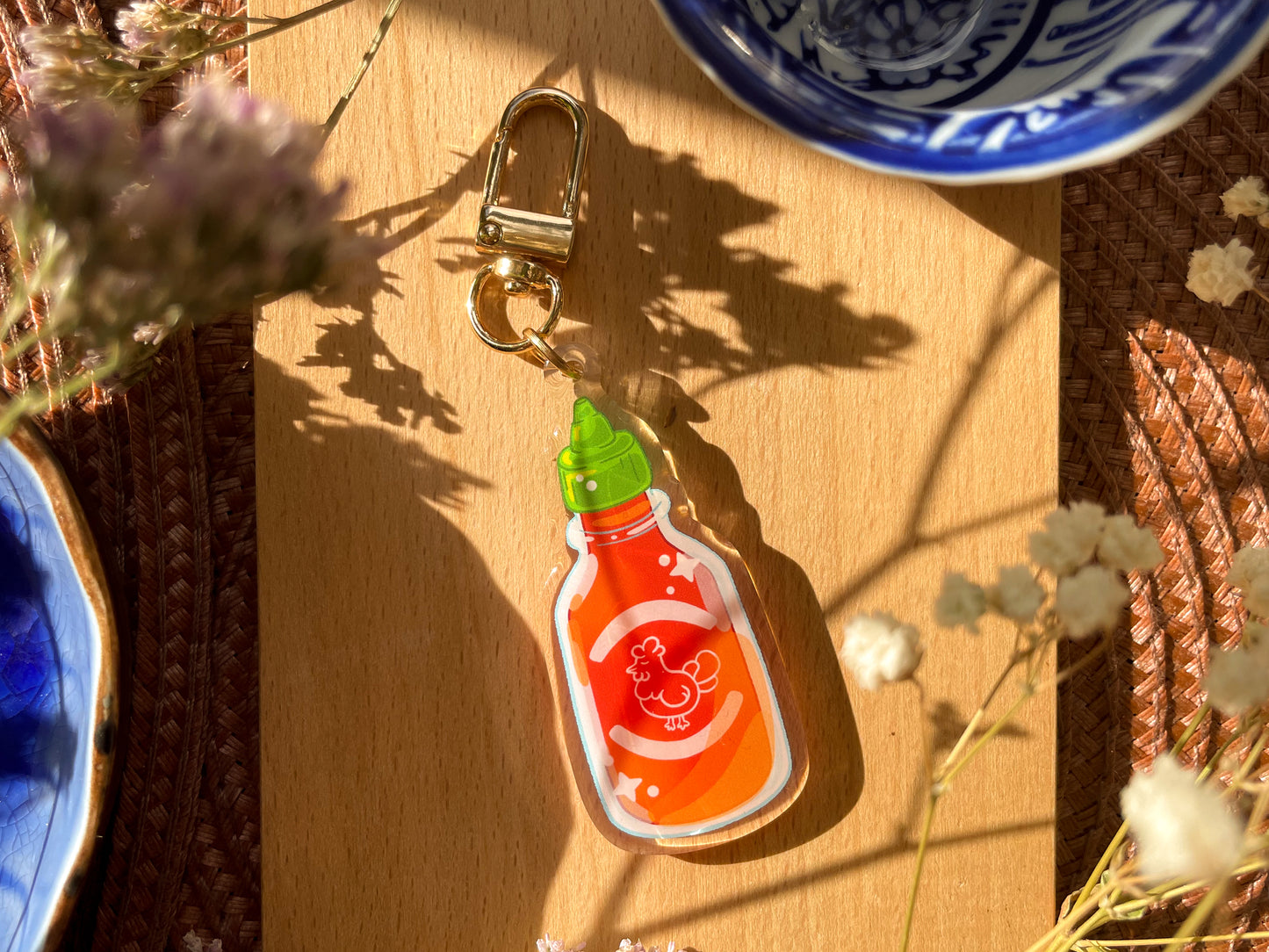 Sriracha Acrylic Keychain