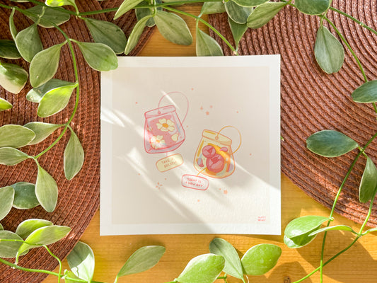 Care Tea drinks Square Print