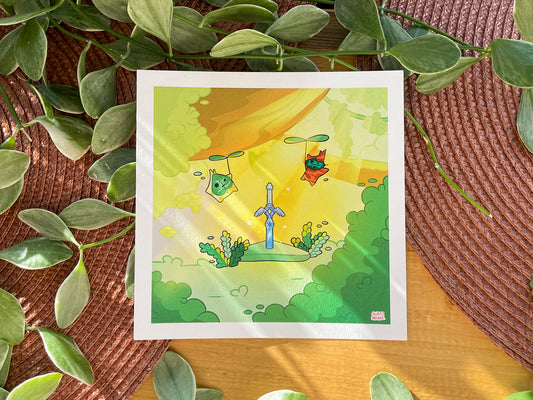 Mastersword & Korok Square Print