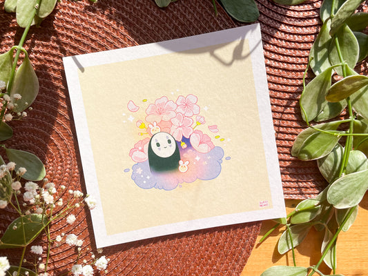 Sakura No face Square Print