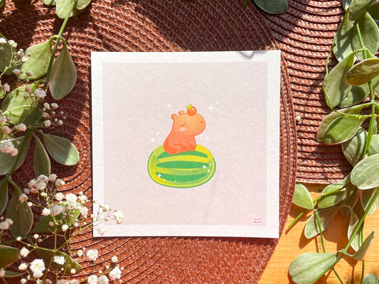 Capybara Square Print